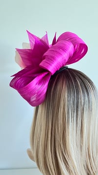 Image 2 of Pink Magnolia Fascinator, Magenta Headband, Boho, Weddings, Races, Melbourne Cup, Handmade Millinery