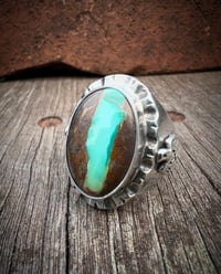 Image 3 of WL&A Handmade Royston Green River Thunderbird Signet Rings - Size 9