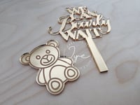Image 1 of We can "bearly" wait cake topper + charm