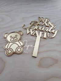 Image 2 of We can "bearly" wait cake topper + charm