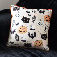 Spooky Cat And Pumpkin Cushion
