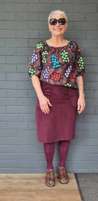 Image 2 of Corduroy pocket skirt -wine, green or Orchid corduroy