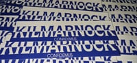 Image 1 of Pack of 25 16x4cm Kilmarnock Confidemus Football/Ultras Stickers.