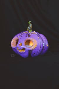 Image 2 of Purple Jack-O-Lantern candle holder