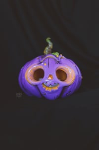 Image 3 of Purple Jack-O-Lantern candle holder