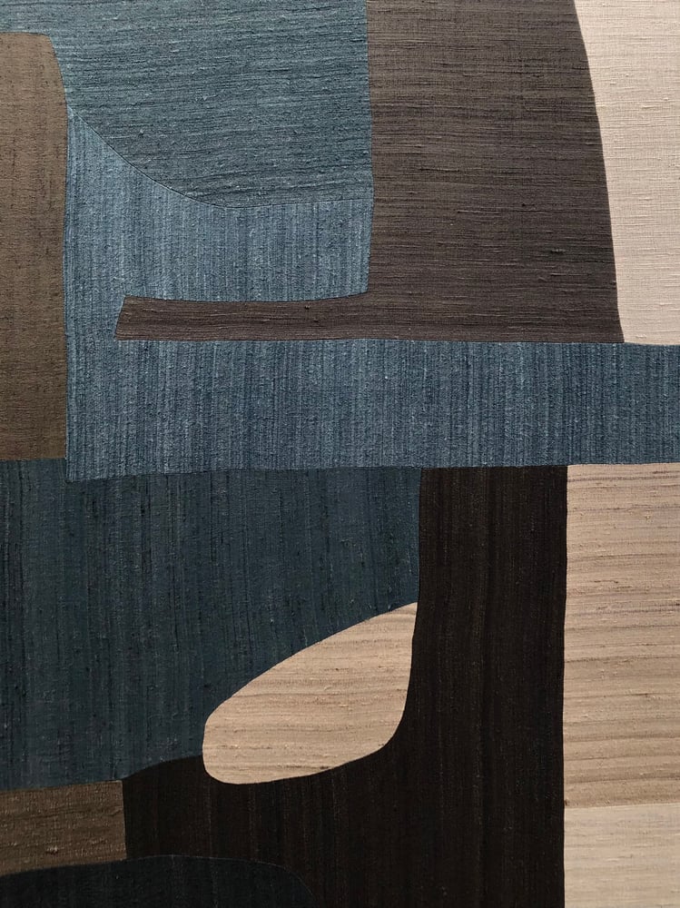 Image of silk abstract composition (blue/brown)