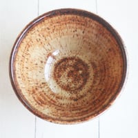 Image 4 of Single Snack Bowl in Raw Stoneware and Brown Glaze, Made in USA