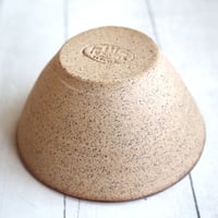 Image 8 of Single Snack Bowl in Raw Stoneware and Brown Glaze, Made in USA