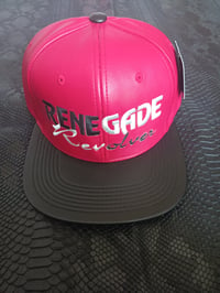 Image 1 of Faux Leather Red n Black 2 Tone snapback