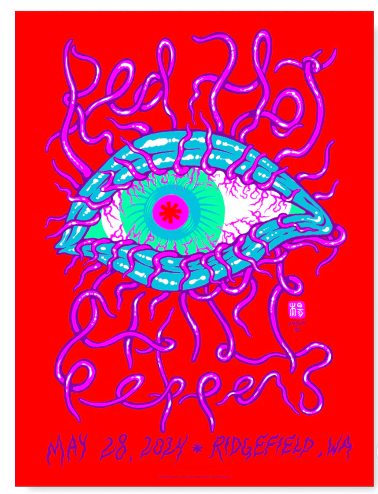 Image of Red Hot Chili Peppers licensed Gig Poster (Red Edition)