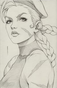  ORIGINAL ART SIGNED PENCIL CAMMY