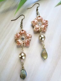 Image 1 of Copper Shimmer Flower Earrings