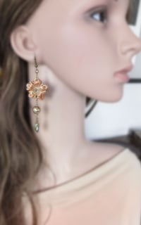 Image 2 of Copper Shimmer Flower Earrings