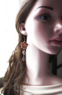 Image 3 of Copper Shimmer Flower Earrings