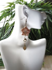 Image 4 of Copper Shimmer Flower Earrings
