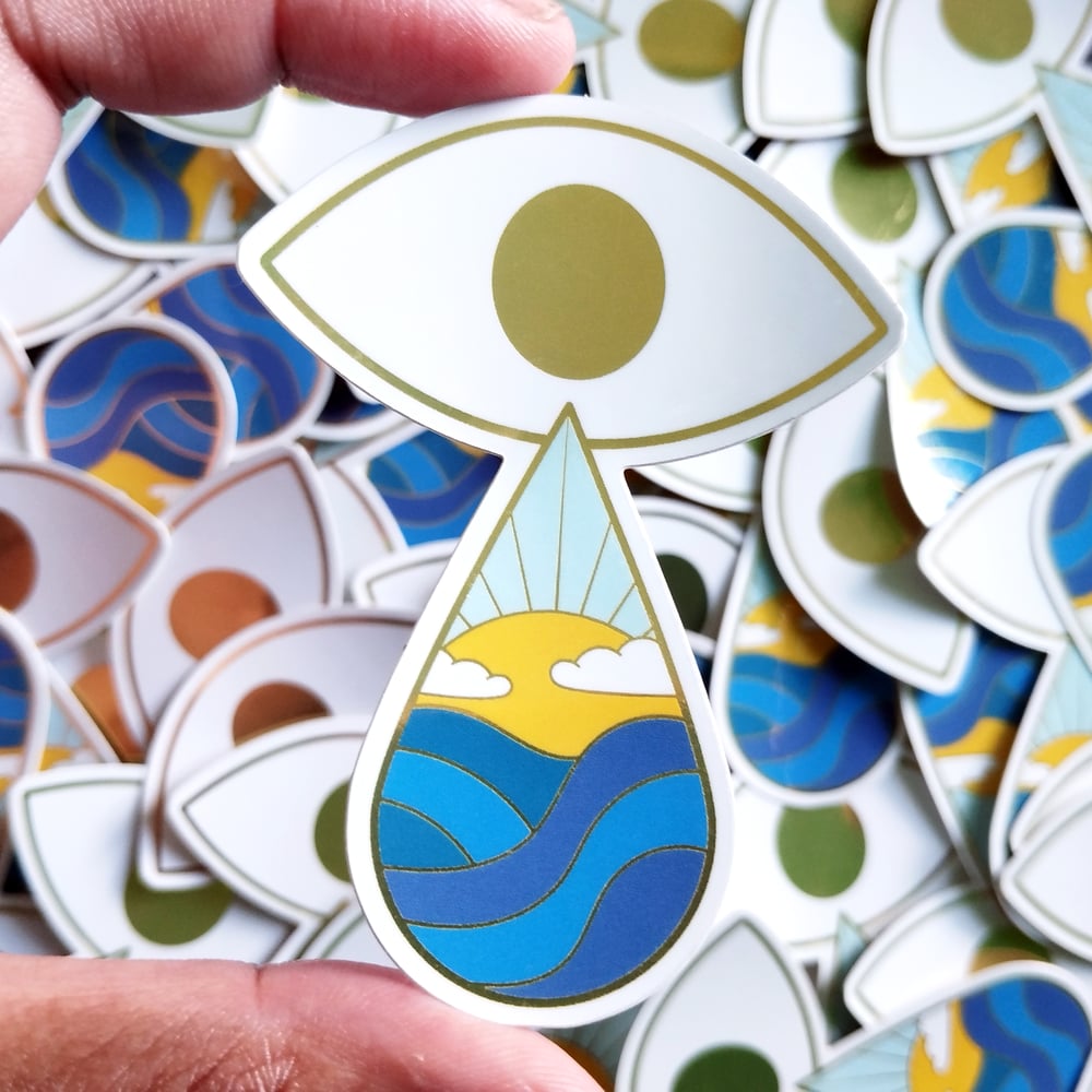 Image of cry me an ocean vinyl sticker