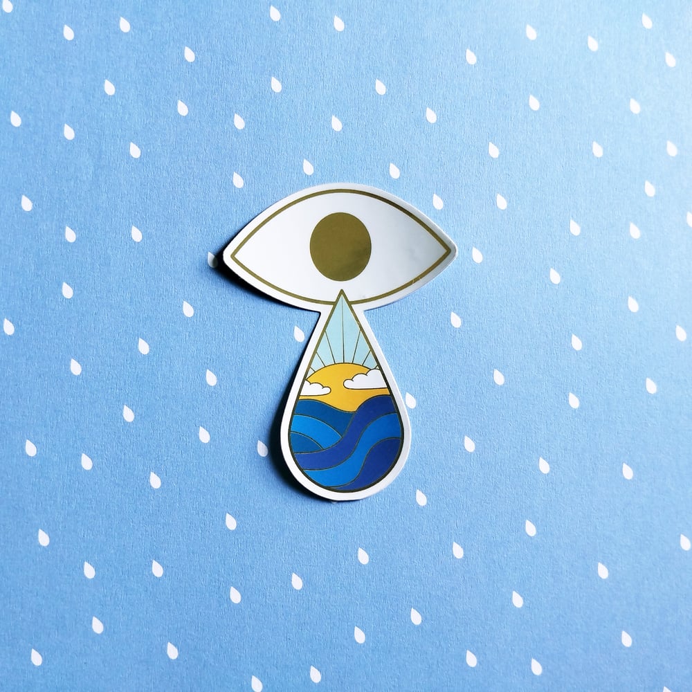 Image of cry me an ocean vinyl sticker