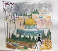 Palestine fundraiser sketch #1  8 x 9 inches /pencil and watercolour