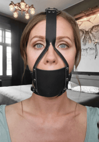 Image 2 of Bondage Leather Head Harness Panel Gag 