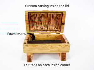 Image of Wooden Live Edge Cherrywood Slingshot Box, Wooden Keepsake Box, Treasure Box, Jewelry Box