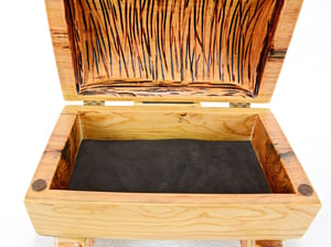 Image of Wooden Live Edge Cherrywood Slingshot Box, Wooden Keepsake Box, Treasure Box, Jewelry Box