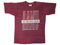 Image 1 of Vntg Alabama A&M University kente cloth words T-shirt