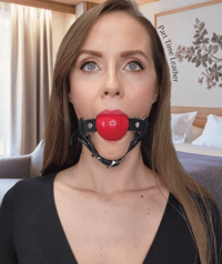 Image 2 of Bondage Classic Leather Chin-Strap Ball Gag (Silicone Ball)
