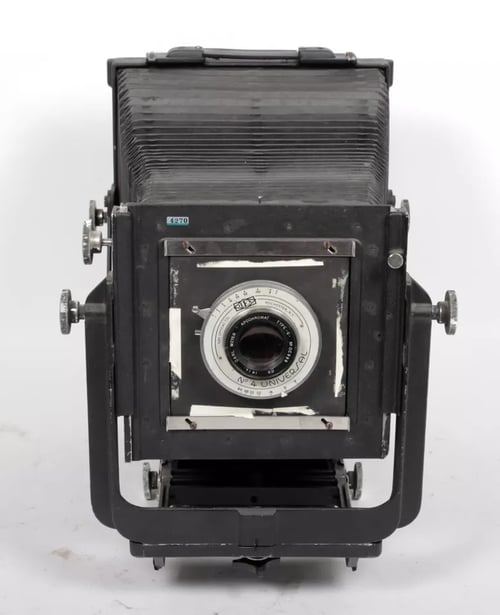 Image of Calumet C1 8X10 camera with 14" F9 (355mm) lens + holder #4270