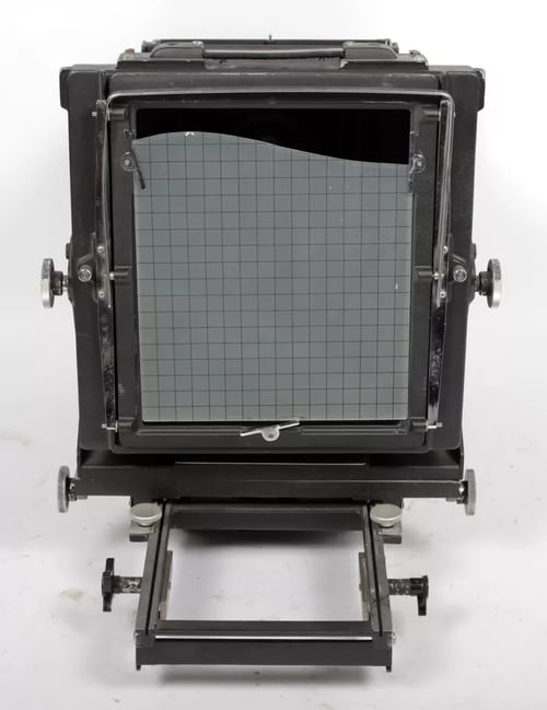 Image of Calumet C1 8X10 camera with 14" F9 (355mm) lens + holder #4270