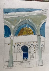 Palestinian art Fundraiser #12  5x 8"  sketch gouache paint and gesso