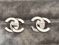 Image 1 of Silver CC Earrings 