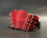 Image 3 of Leather Panel Gag combo set - Red Edition 