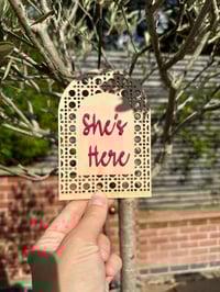 Image 2 of Rattan "She's Here" Birth Announcement 