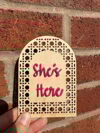Image 3 of Rattan "She's Here" Birth Announcement 