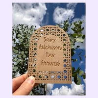 Image 2 of Rattan effect - Hello World Birth Announcement 