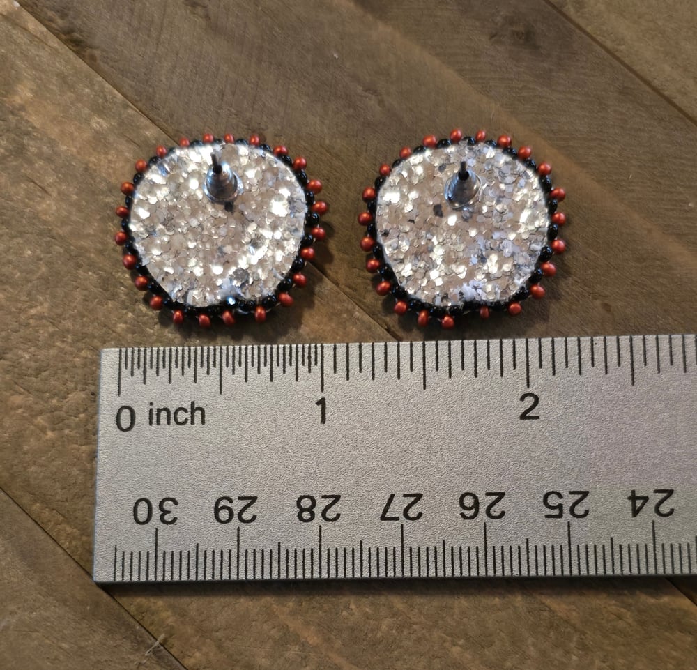 Image of John Wayne's Vampire Teeth Beaded Stud Earrings 