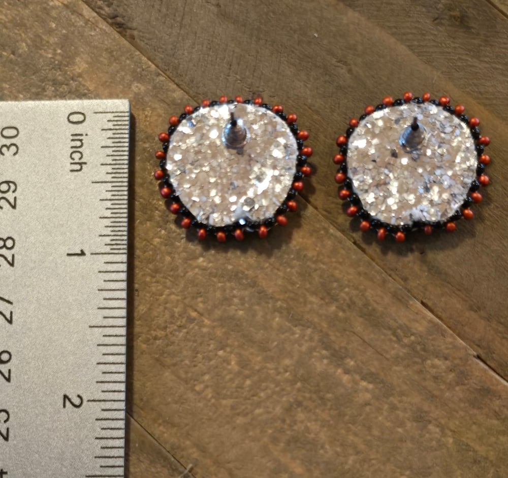 Image of John Wayne's Vampire Teeth Beaded Stud Earrings 