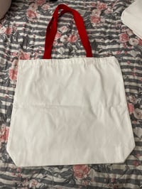 Image 4 of MEDIUM COLOR STRAP TOTE BAG  WITH YOUR CHOICE OF PRINT ON BOTH SIDES 