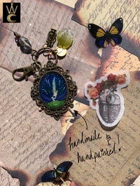 Image 3 of Howls *inspired* Falling Calcifer hand painted bag charm keychain 