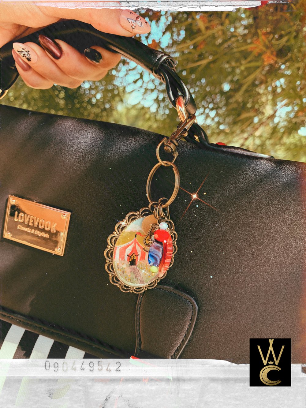 Circus Dreams hand painted bag charm and keychain