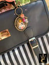 King Pss Pss Kitty Cat hand painted bag charm and keychain 