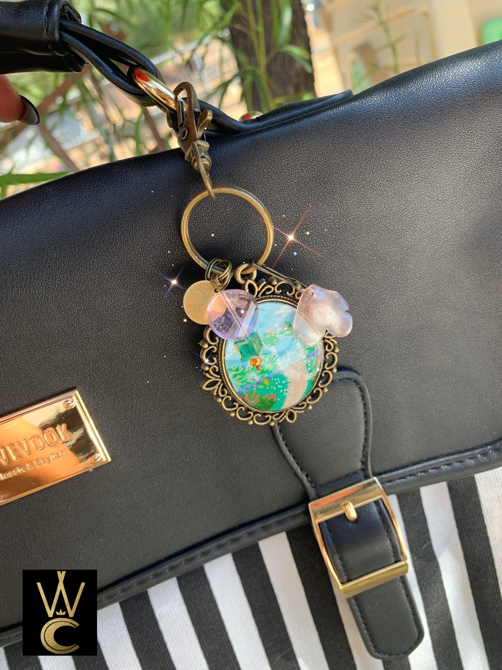 The Secret Garden hand painted bag charm and keychain 