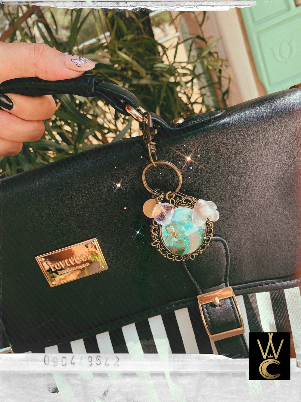The Secret Garden hand painted bag charm and keychain 