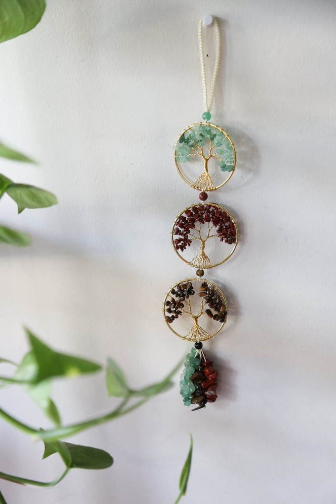 Image of Tree of life crystal wall hanging (warm)