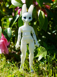 Image 3 of Miniature Shapeshifter "Bunny" Ball Jointed Doll Blank Base (White , Chubby Body)