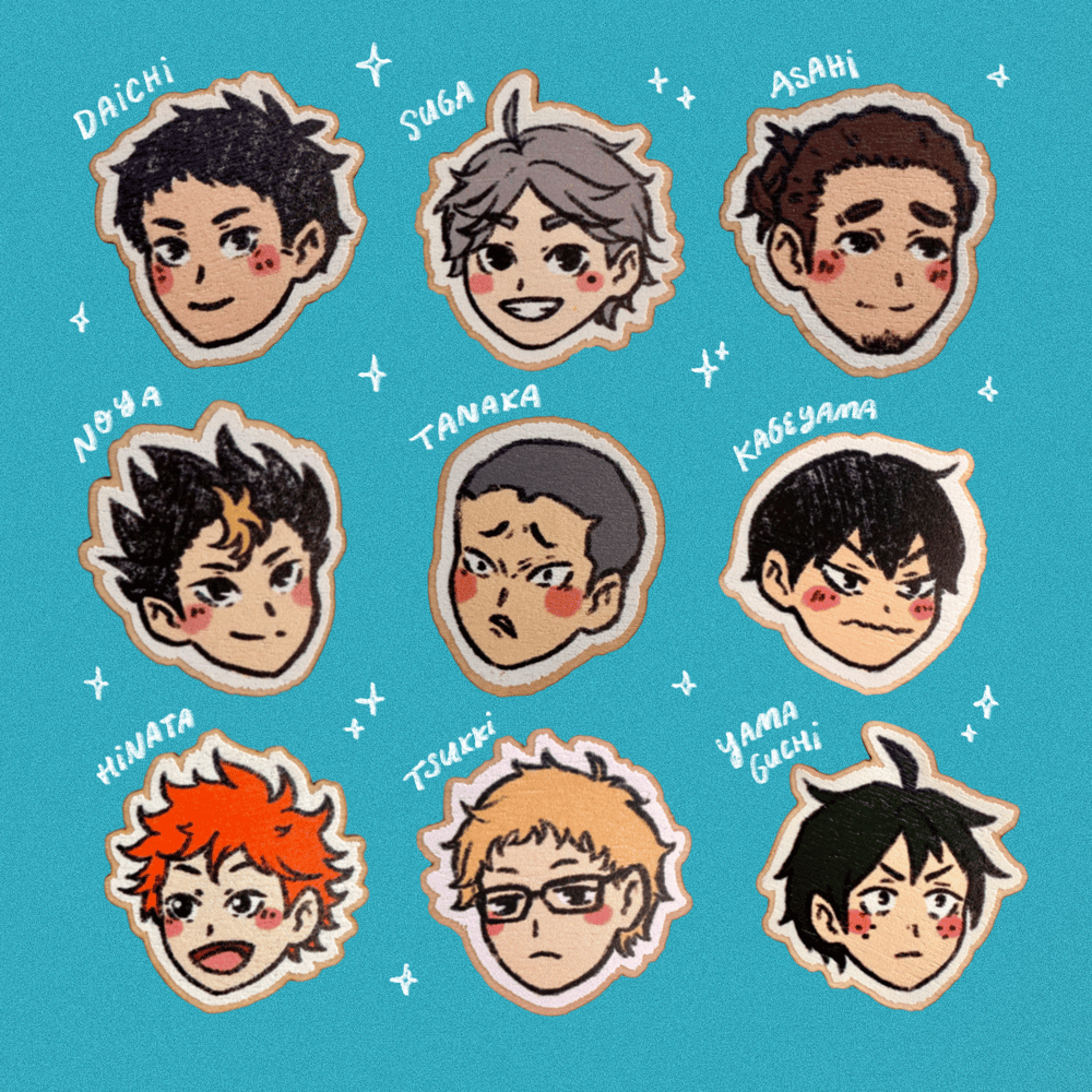 Image of Haikyuu Heads Wooden Pins