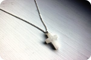 Image of Snowy Quartz Cross Pendant
