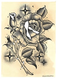 MERCEDES SHEA: Dotwork rose