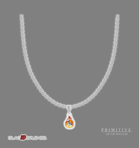 Silver Pearl Slag Logo Pendant Chain
