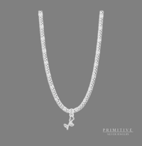 Silver Rose Diamond Solitaire Figaro 0.25 ctw